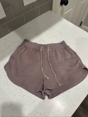 Women's Casual Drawstring Lounge Shorts in Mauve